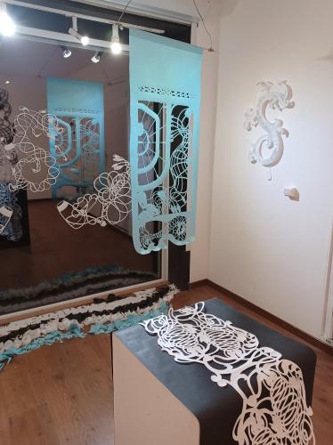 Nighttime view from inside