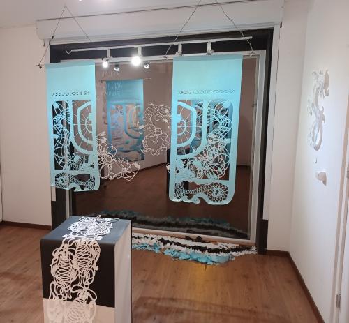 Nighttime view from inside