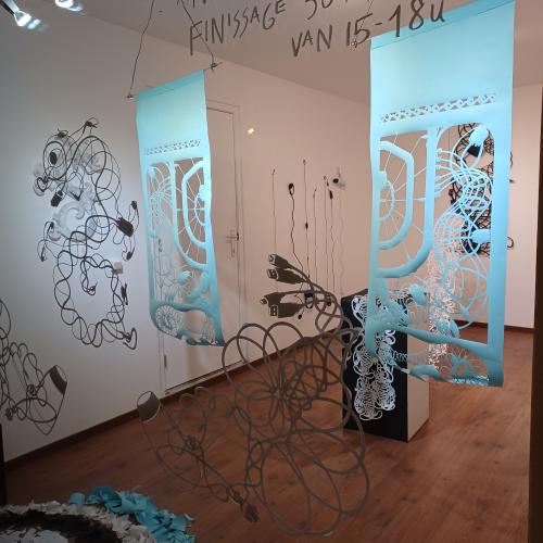 Nighttime view from outside